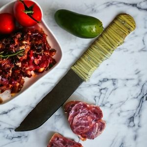 Handcrafted Grey Fox  Original Hardwood Kitchen Butcher Hunting Knive